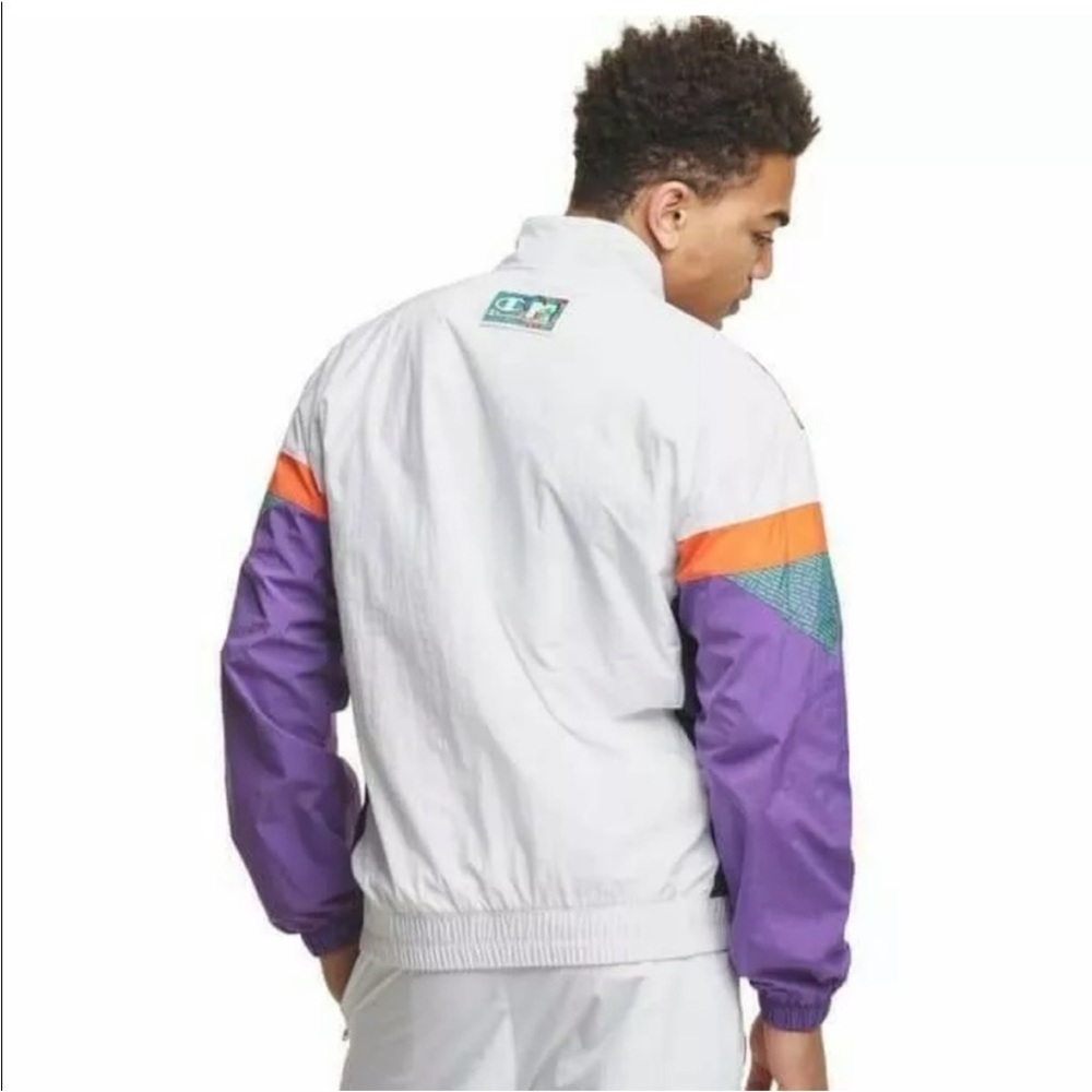 Champion X MTV Men's Colorful Geometric Windbreaker Size Large Amazing Condition - Picture 3 of 15